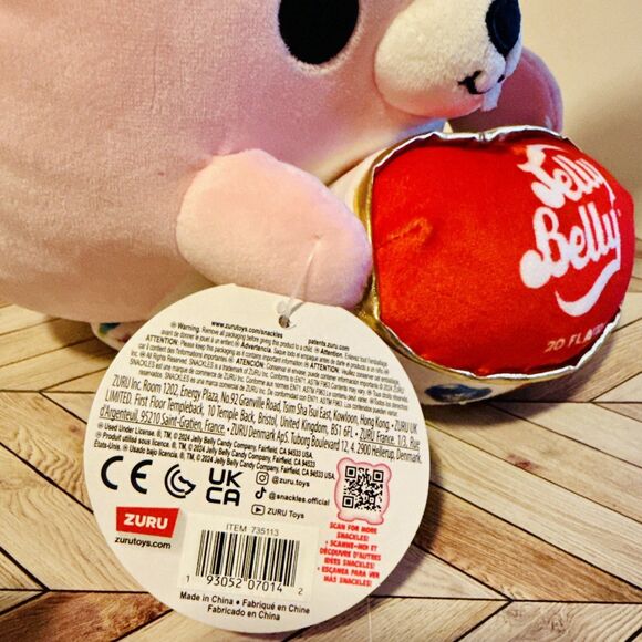 Zuru Snackles Flossie the Pink Bunny & Jelly Belly Plush 8" Series 2 Gold Box - Picture 6 of 10